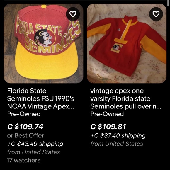 Vintage Florida State Seminoles Snapback / 90s / Apex One / AOP - Picture 10 of 10